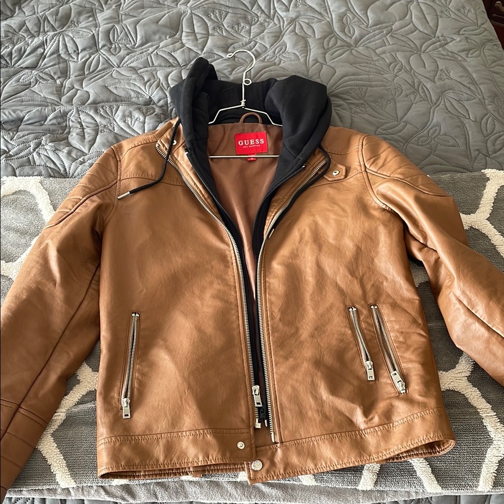 Guess Brown Bomber Jacket Casual Style
